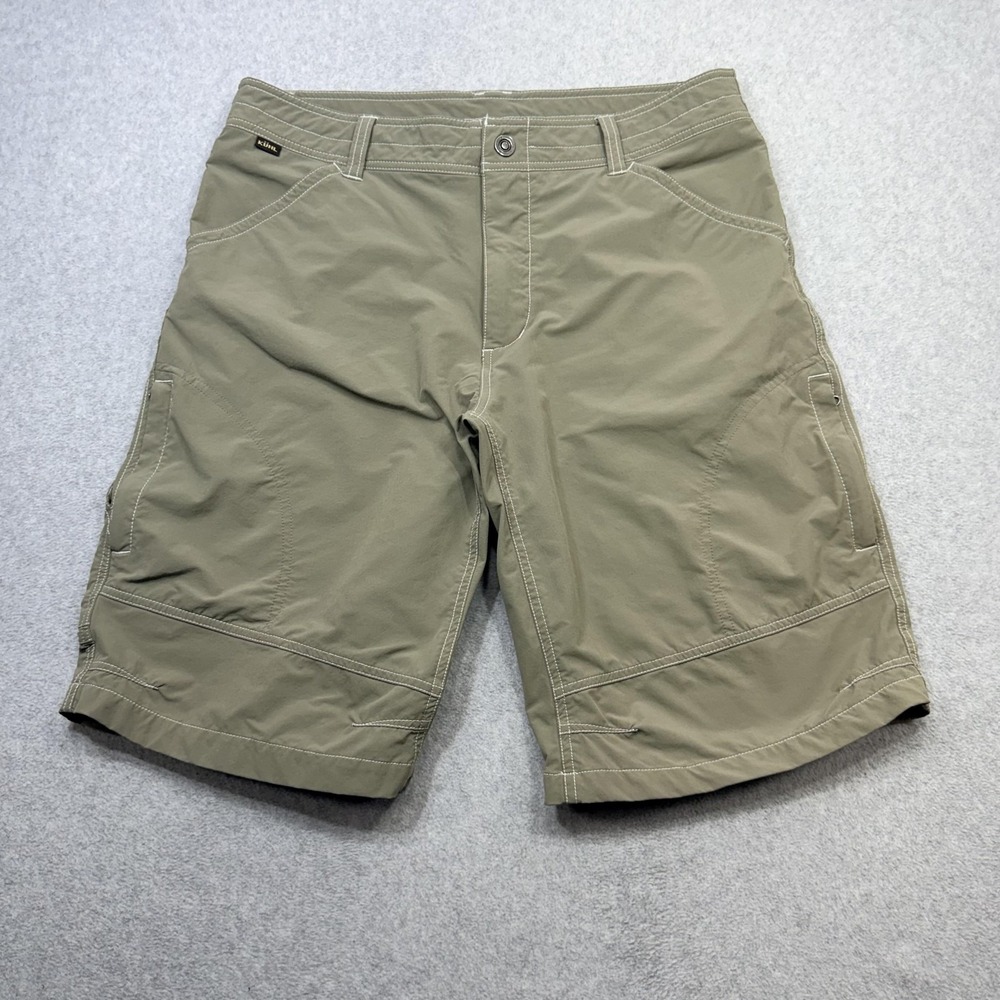 Kuhl Renegade Shorts Mens 36 Beige Cargo Pockets Stretch Outdoor Hiking 12 Inch